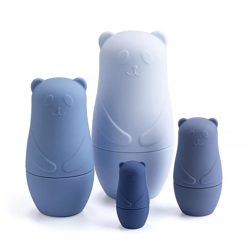 Ursos empilháveis em silicone – Brinquedo sensorial e decorativo
