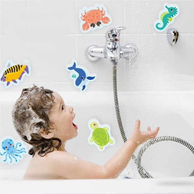 Conjunto educativo de banho – puzzle de espuma EVA com animais marinhos