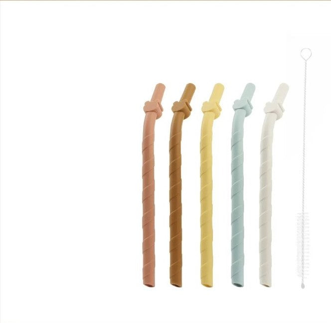 Palhinhas Flexíveis de Silicone Alimentar com Clipe de Urso