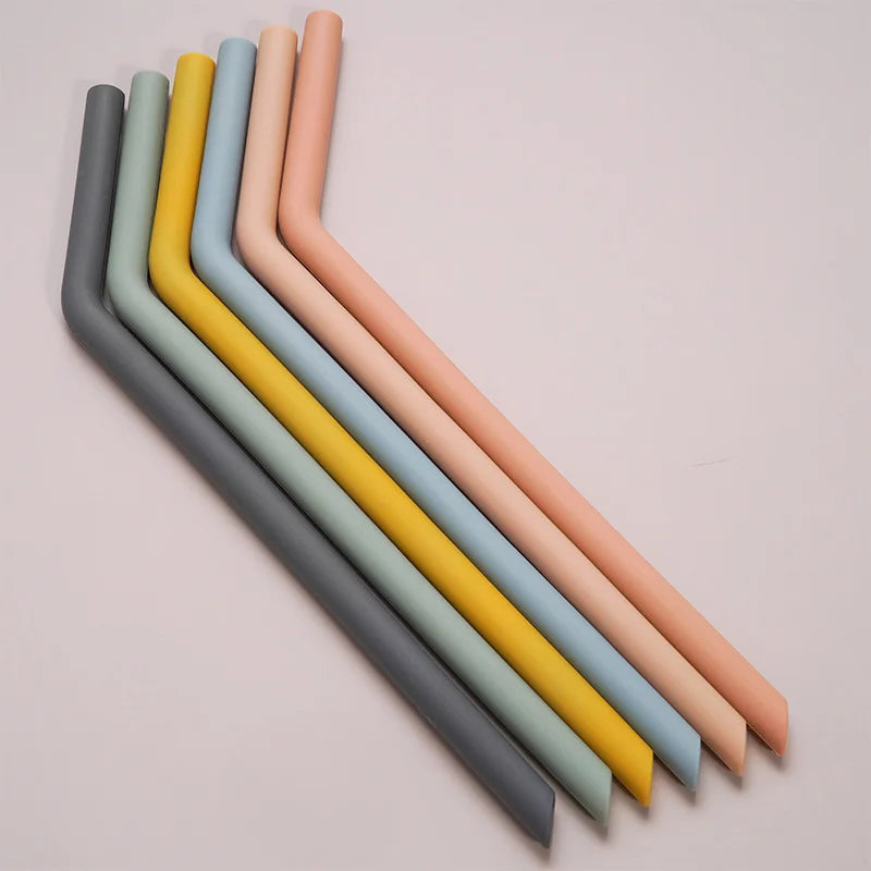 Palhinhas Reutilizáveis em Silicone – Cores Suaves