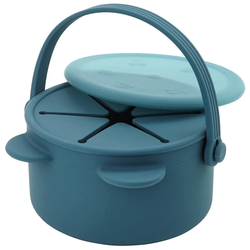 Copo de Snacks em Silicone com Tampa e Asa – Modelo Ursinho