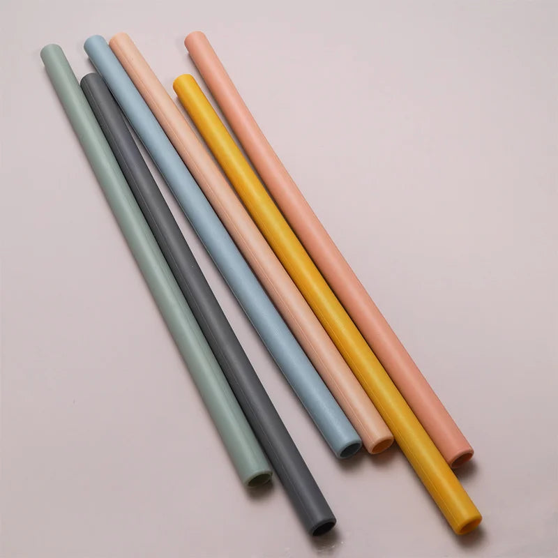 Palhinhas Reutilizáveis em Silicone – Cores Suaves