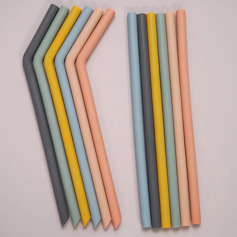 Palhinhas Reutilizáveis em Silicone – Cores Suaves