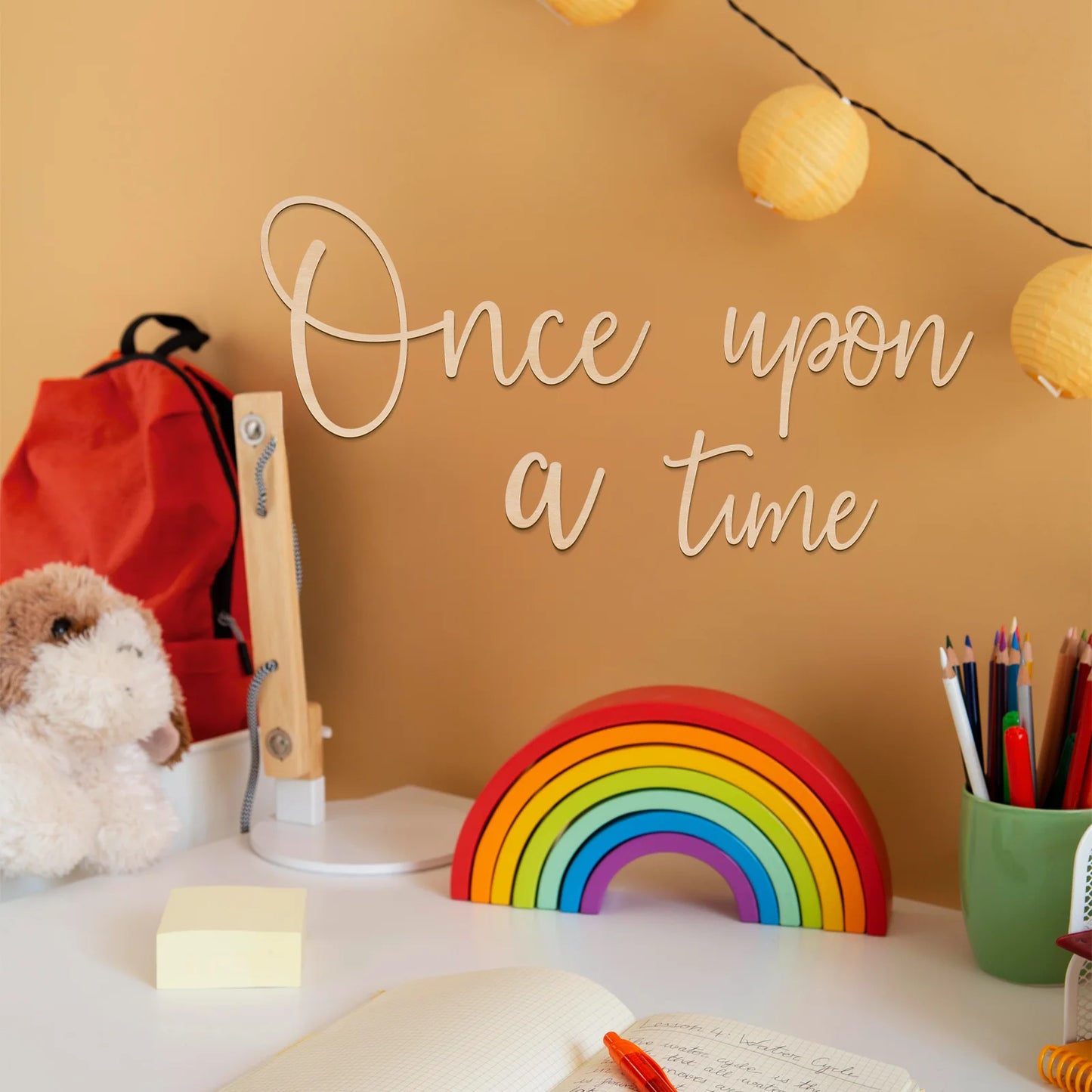 Once upon a time - Lettering em madeira