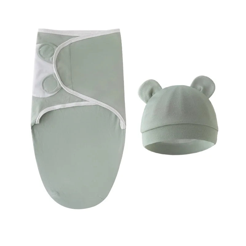 Swaddle ajustável com gorro – Conjunto para recém-nascidos