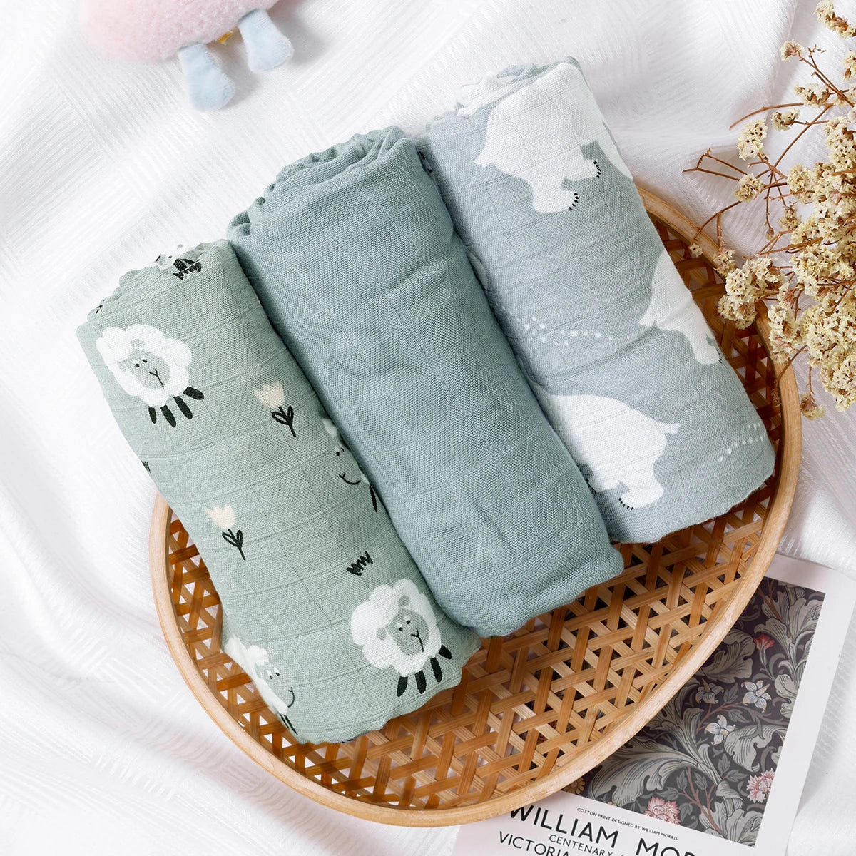 Swaddle muselina – Conjunto 3 peças