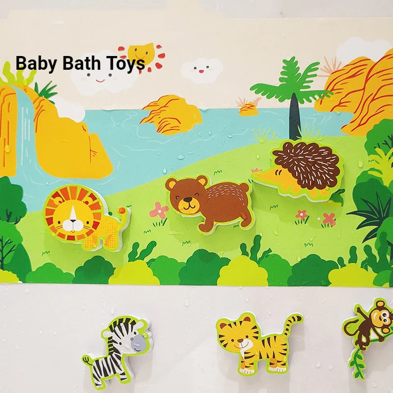 Brinquedo de banho educativo – Puzzle em EVA com animais da selva