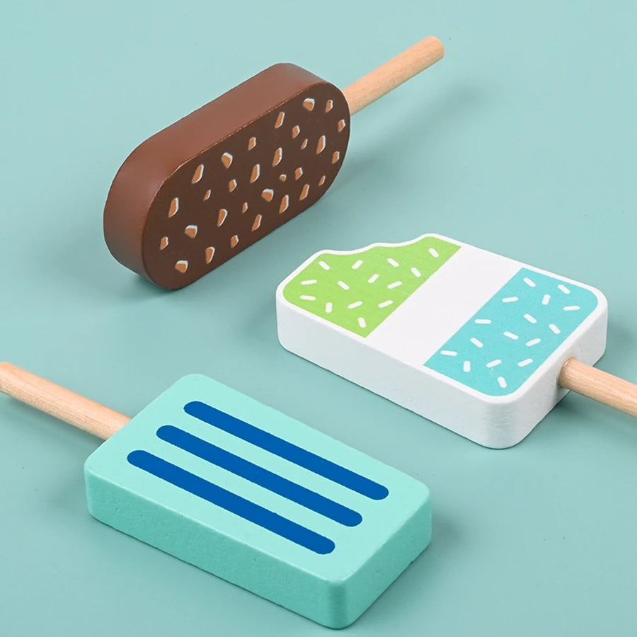 Conjunto de Gelados em Madeira com Base de Apoio