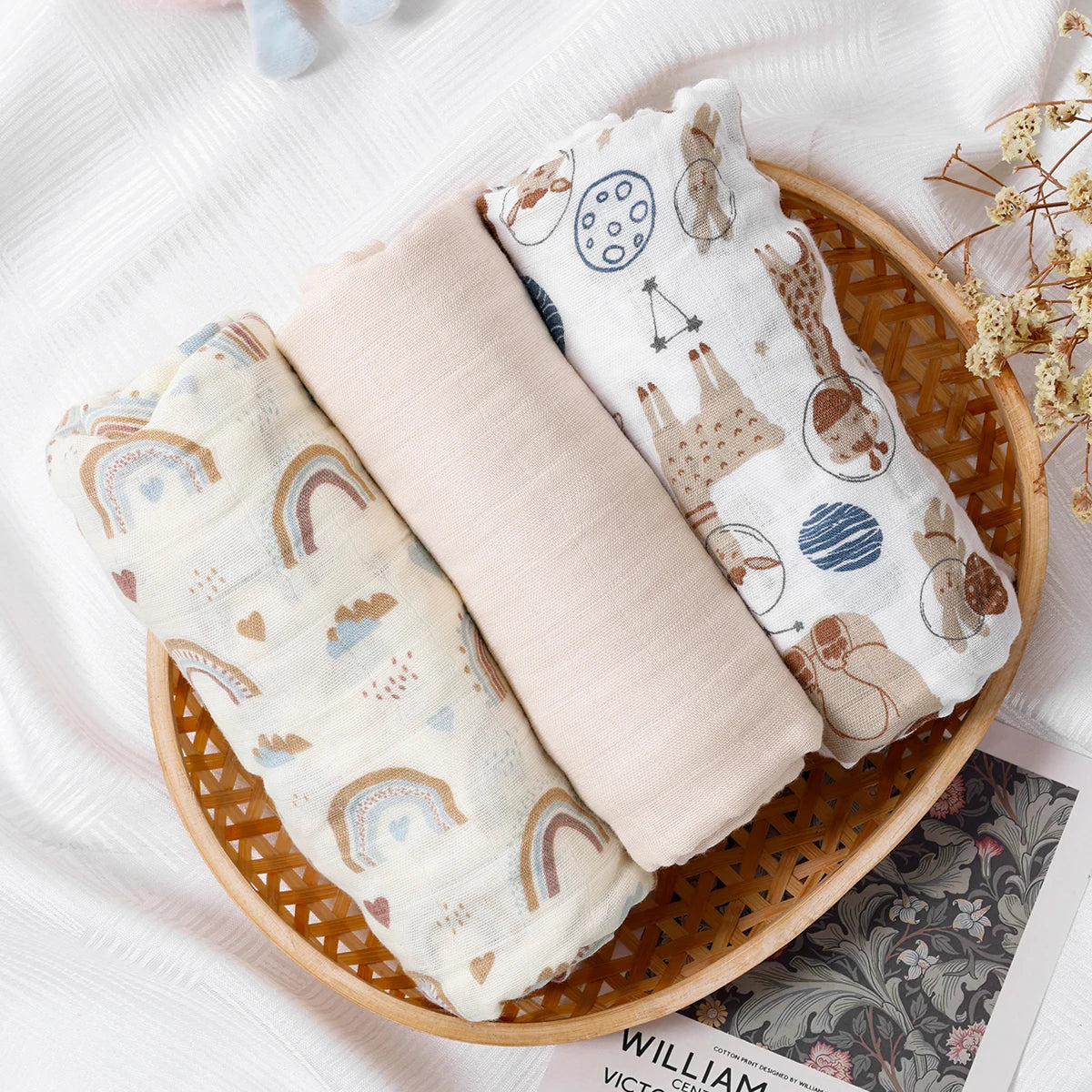 Swaddle muselina – Conjunto 3 peças