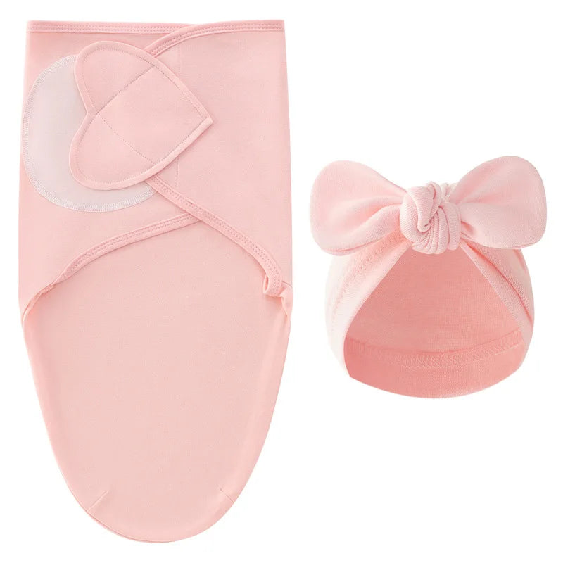 Conjunto de Swaddle e Turbante com Laço – Algodão Suave