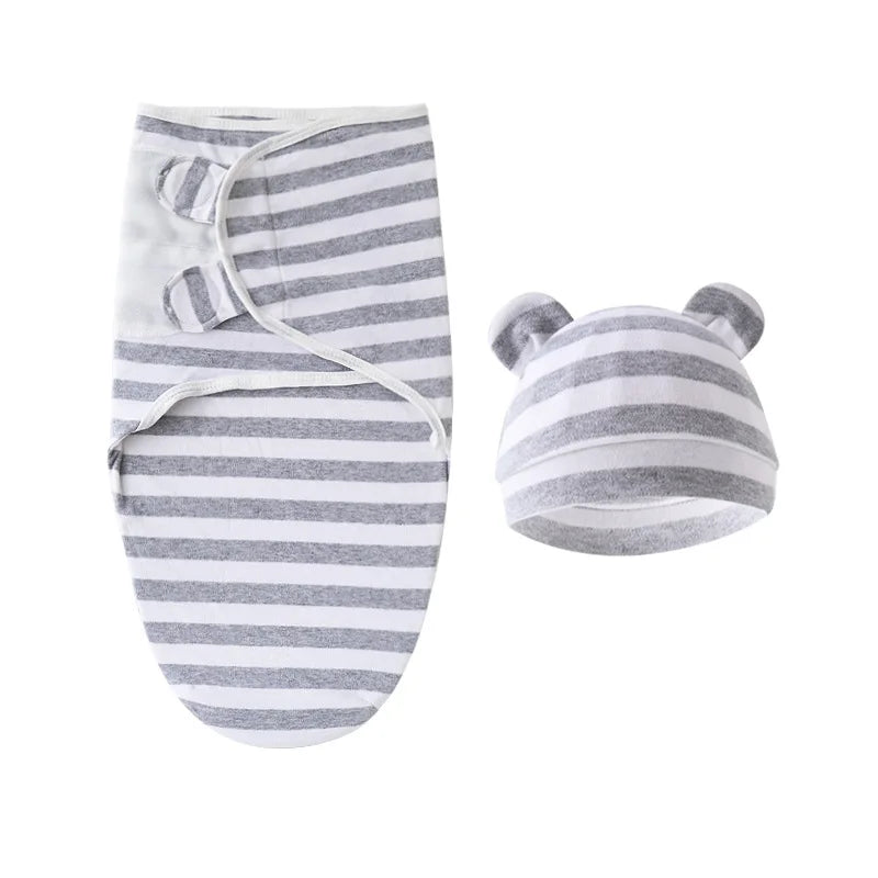 Swaddle ajustável com gorro – Conjunto para recém-nascidos