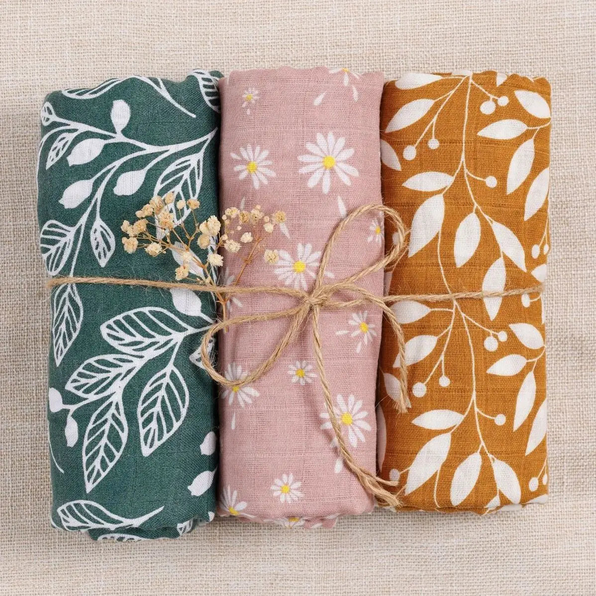 Swaddles – Conjuntos de 3 fraldas 100% algodão