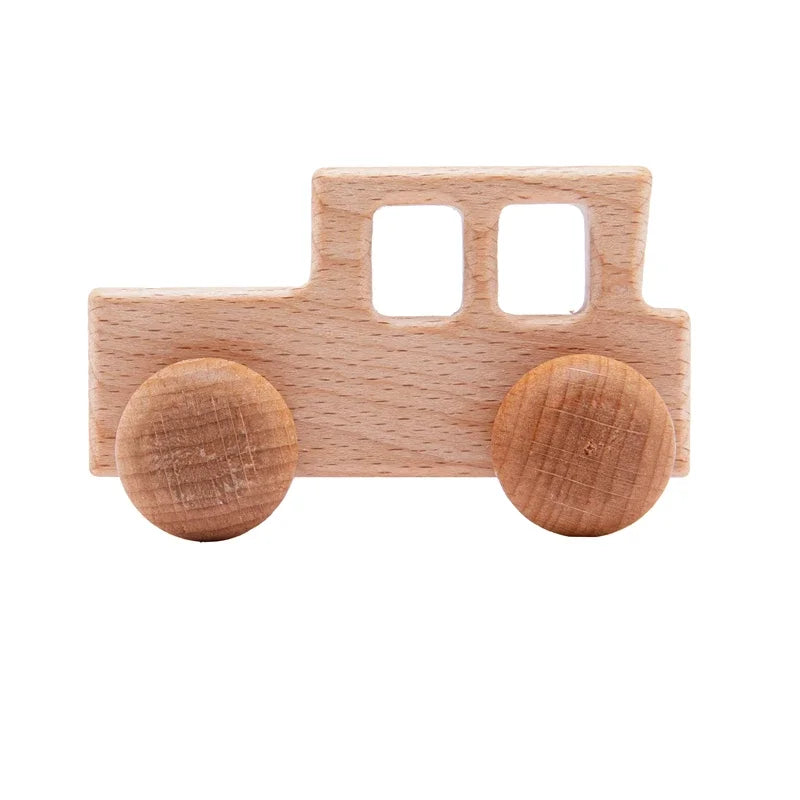 Mini carros em madeira – conjunto Montessori para bebés e crianças pequenas