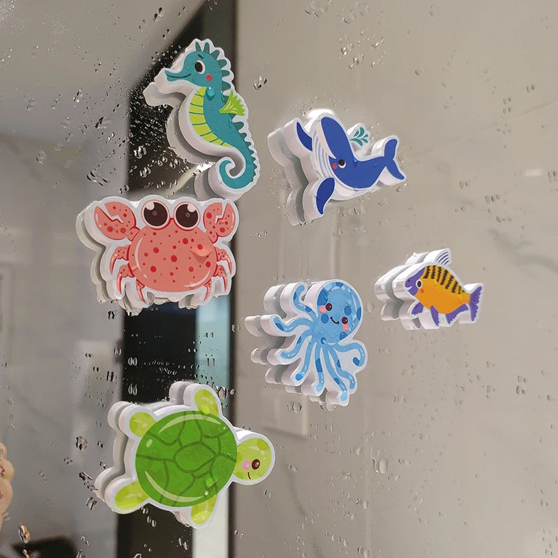 Conjunto educativo de banho – puzzle de espuma EVA com animais marinhos