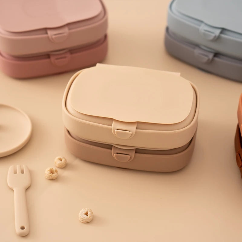 Lancheira Infantil em Silicone com Tampa Hermética – 3 Divisórias