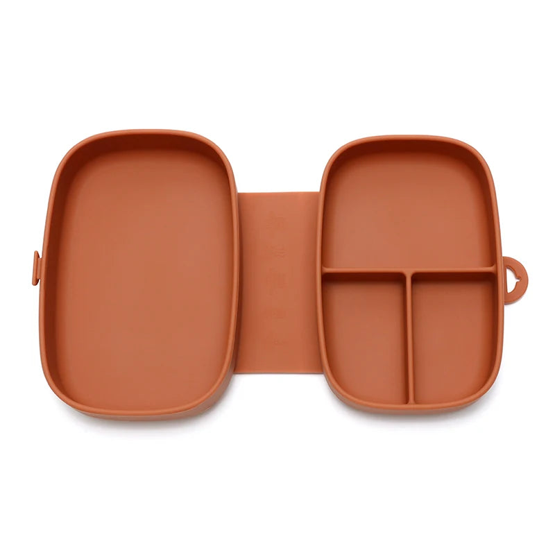 Lancheira Infantil em Silicone com Tampa Hermética – 3 Divisórias