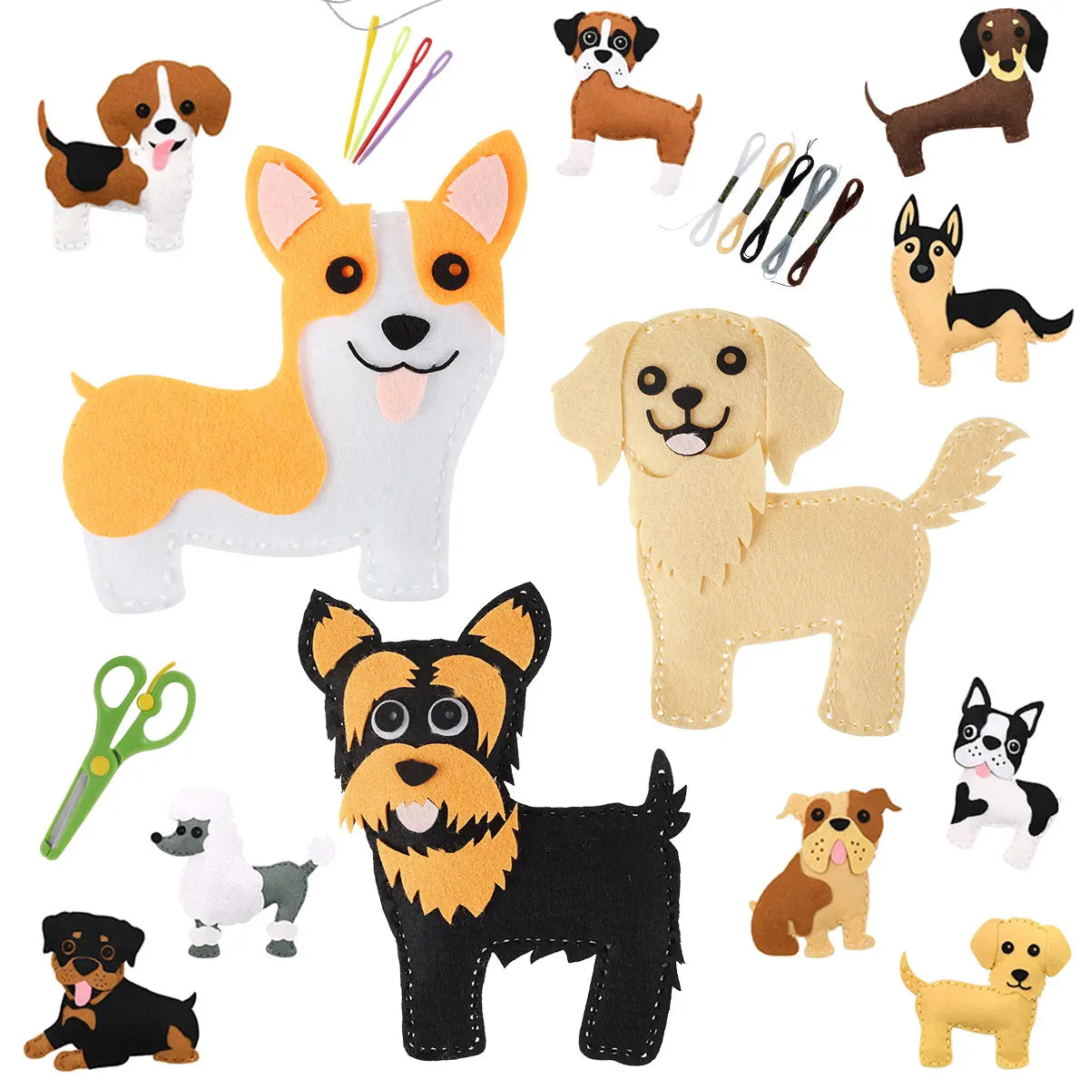 Kit de Costura em Feltro para Crianças, Animais da Floresta