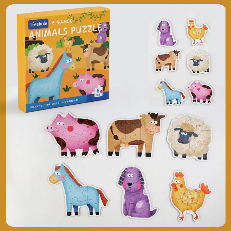 Quinta em Pedaços – 6 Puzzles de Animais