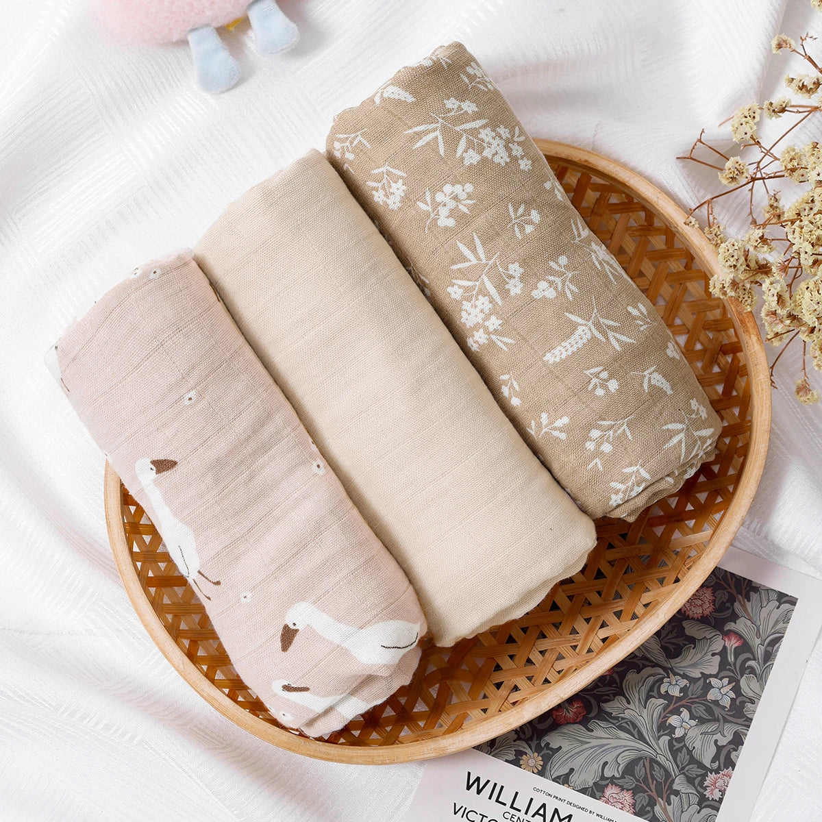 Swaddle muselina – Conjunto 3 peças