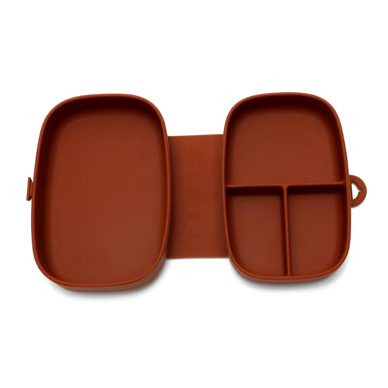 Lancheira Infantil em Silicone com Tampa Hermética – 3 Divisórias