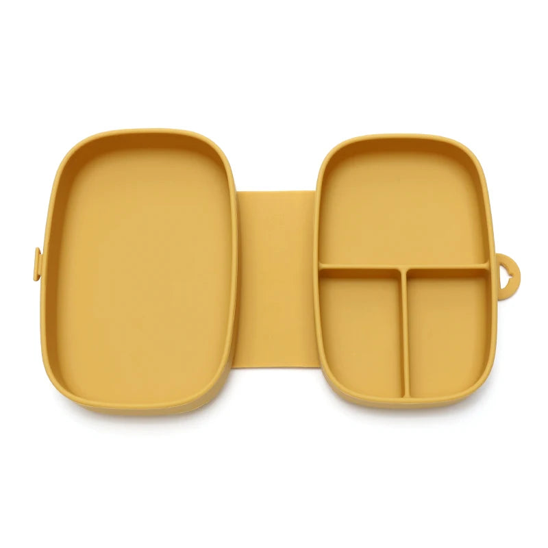 Lancheira Infantil em Silicone com Tampa Hermética – 3 Divisórias