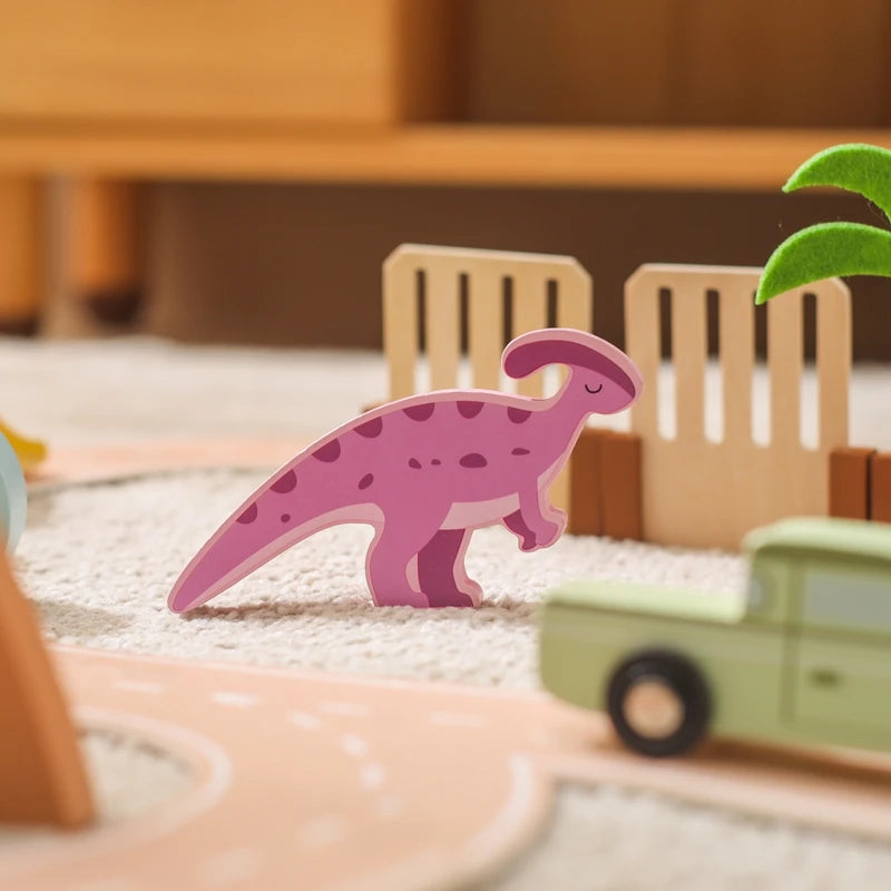 DinoLand Adventure - Um cenário educativo em madeira