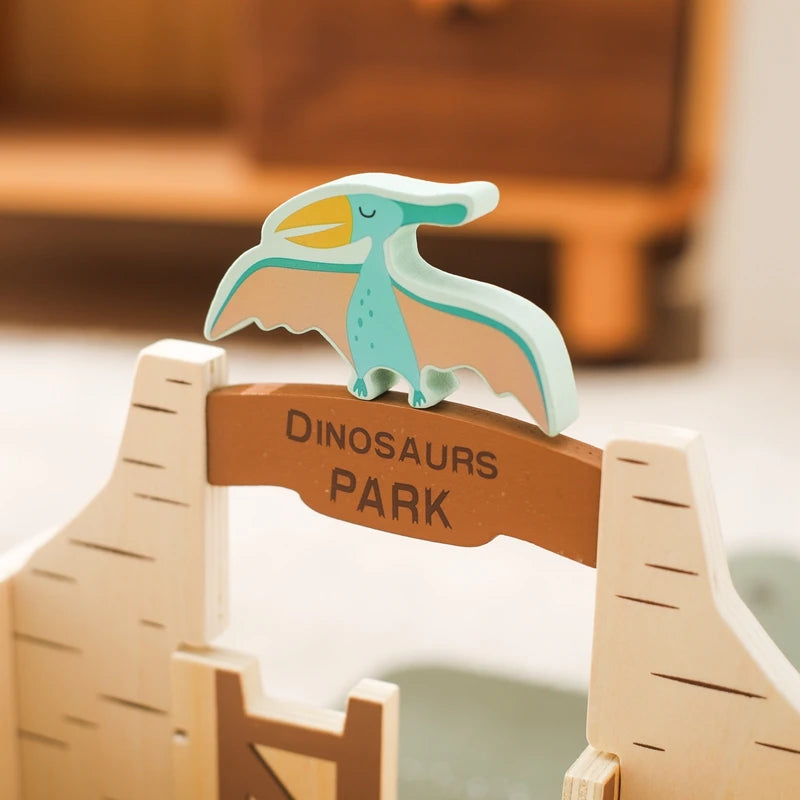 DinoLand Adventure - Um cenário educativo em madeira