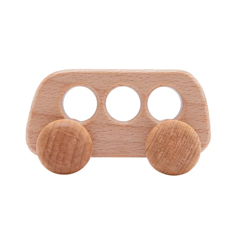 Mini carros em madeira – conjunto Montessori para bebés e crianças pequenas