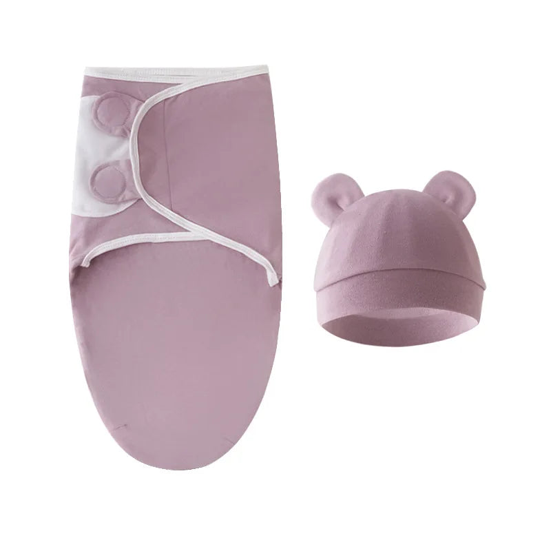 Swaddle ajustável com gorro – Conjunto para recém-nascidos