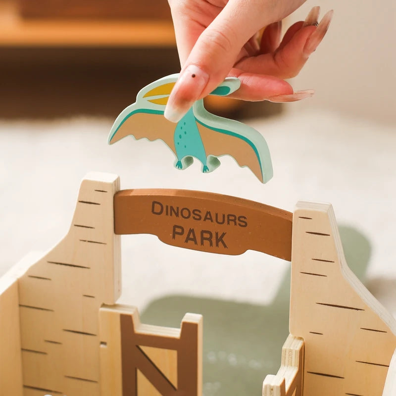 DinoLand Adventure - Um cenário educativo em madeira