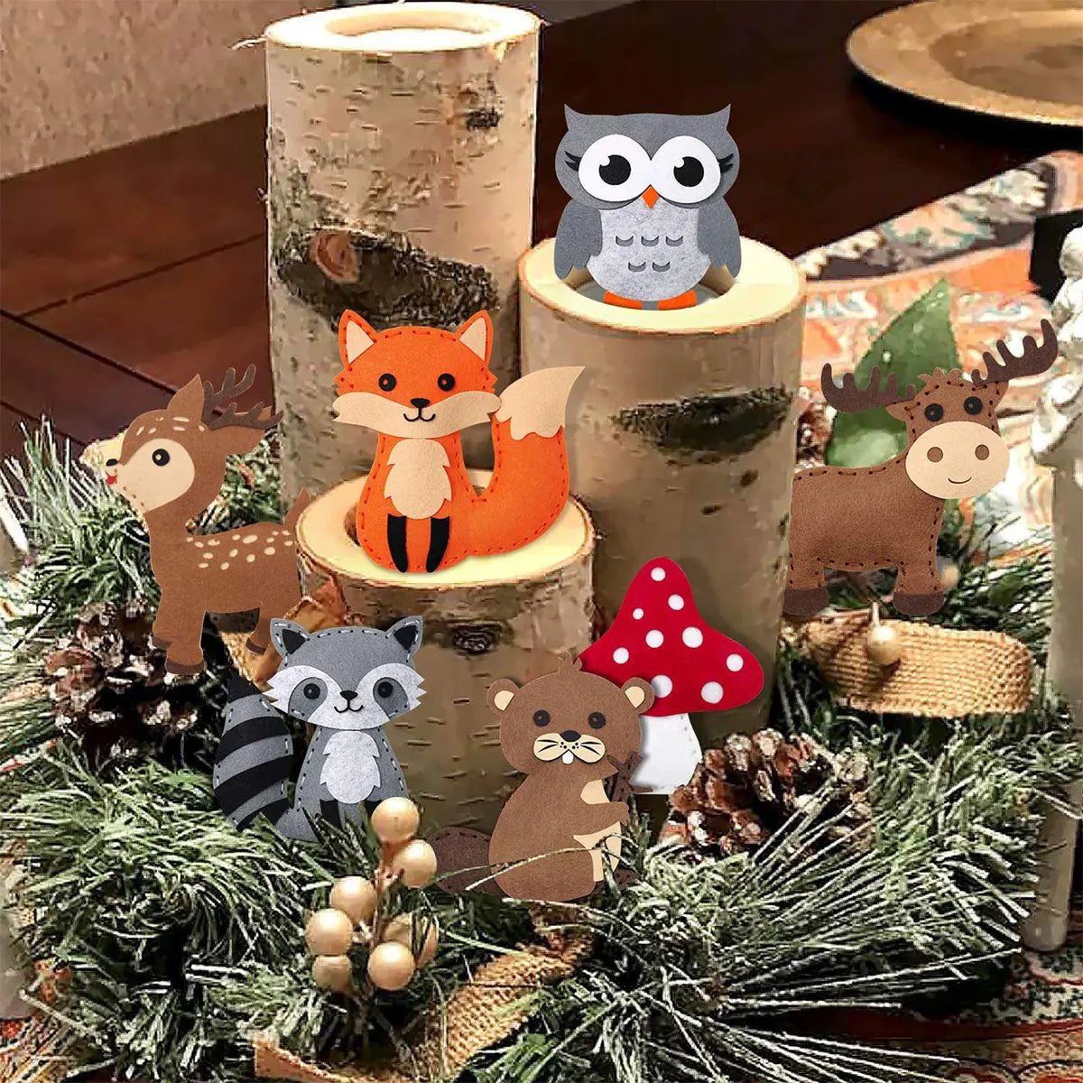 Kit de Costura em Feltro para Crianças, Animais da Floresta