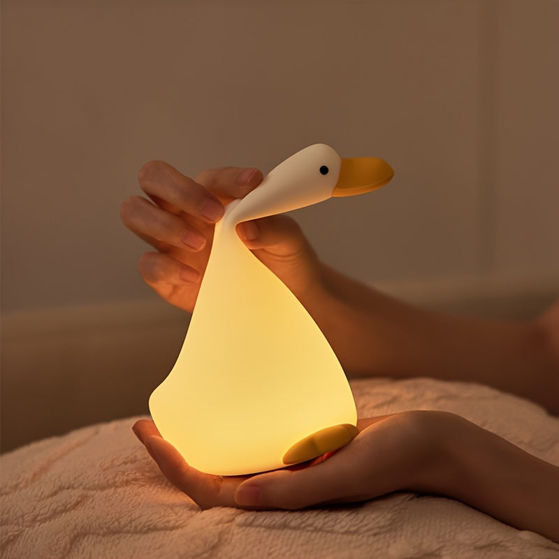 Candeeiro Infantil Patinho em Silicone, Luz LED Regulável