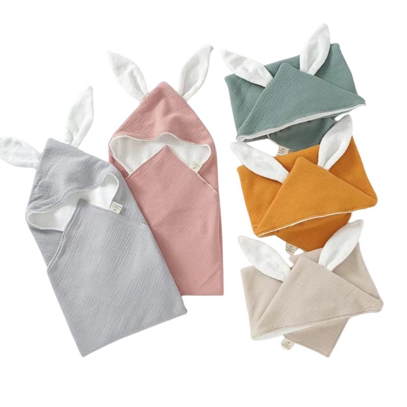 Toalha de Banho com Capuz Coelho