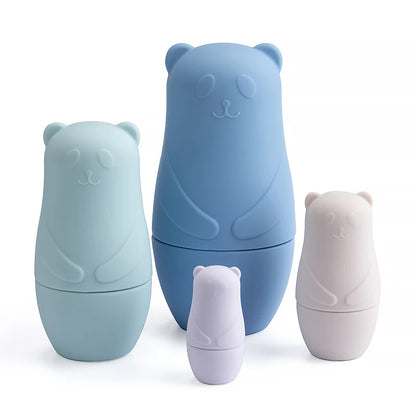Ursos empilháveis em silicone – Brinquedo sensorial e decorativo