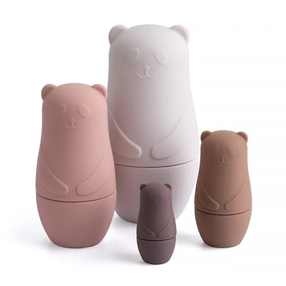 Ursos empilháveis em silicone – Brinquedo sensorial e decorativo