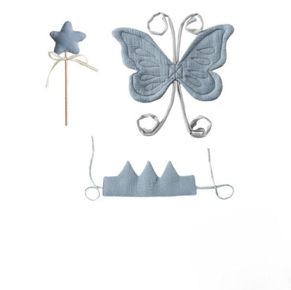 Conjunto Butterfly - Asas de Borboleta, Coroa e Varinha Mágica