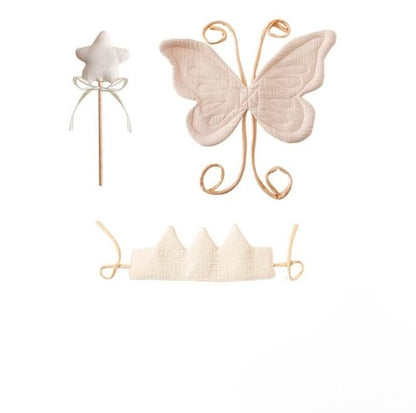 Conjunto Butterfly - Asas de Borboleta, Coroa e Varinha Mágica