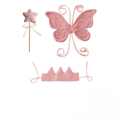 Conjunto Butterfly - Asas de Borboleta, Coroa e Varinha Mágica