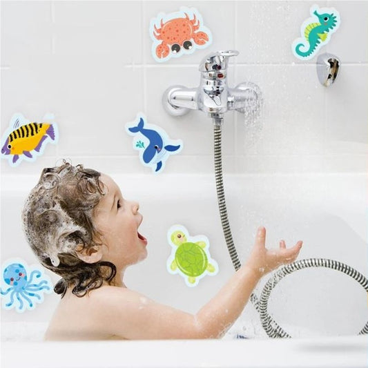Conjunto educativo de banho – puzzle de espuma EVA com animais marinhos