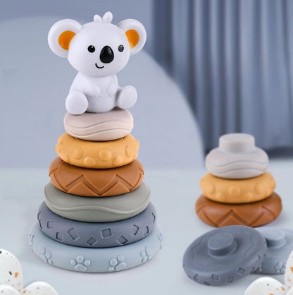 Torre Sensorial de Empilhamento – Koala em Silicone