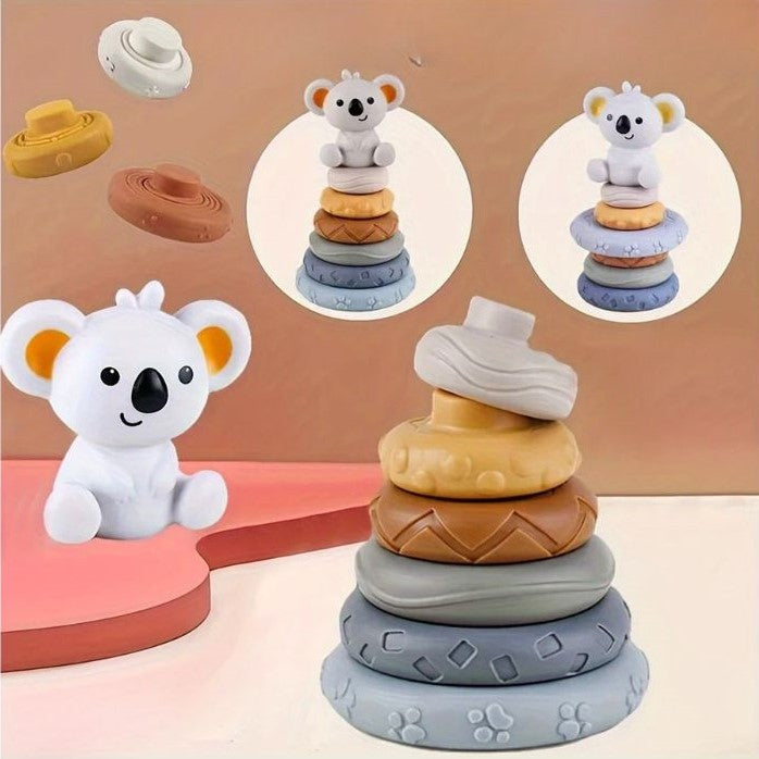 Torre Sensorial de Empilhamento – Koala em Silicone