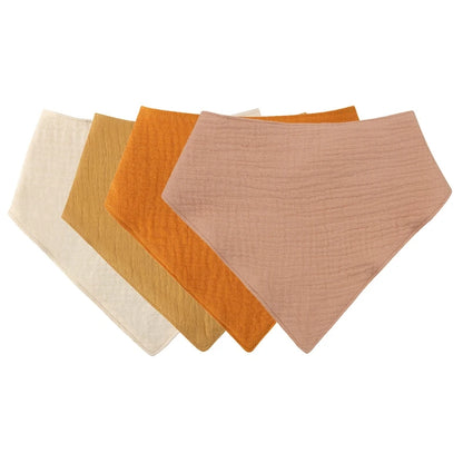 Bandana de bebé em algodão - kit triangular absorvente e ajustável