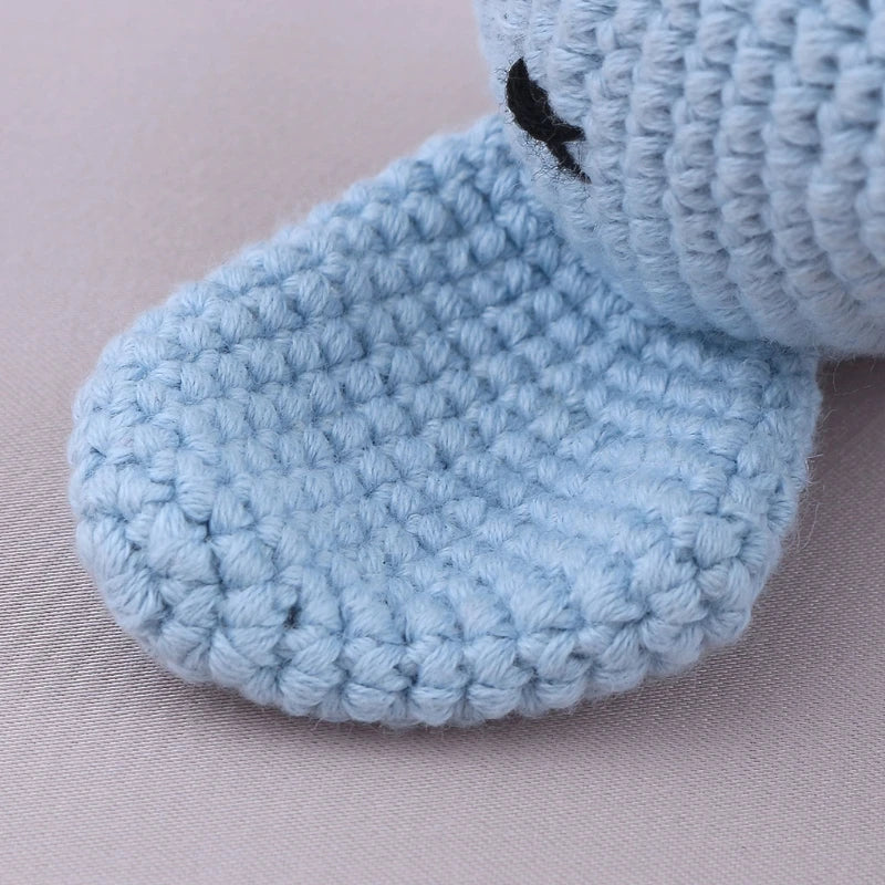 Chocalho de Elefante em Croché – Brinquedo Sensorial para Bebés