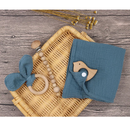 Conjunto de Presente - Mordedor, Toalha e Corrente para Chupeta