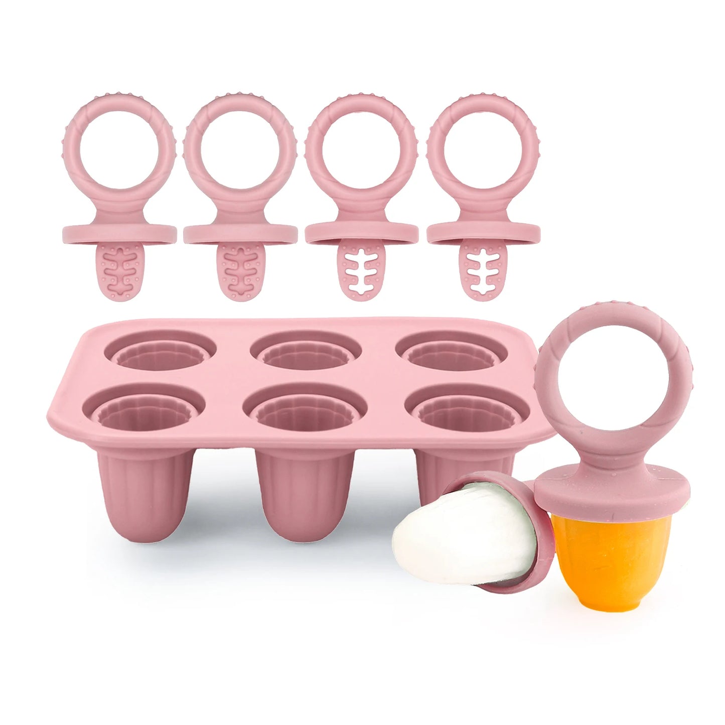 Moldes de Gelado para Bebé em Silicone com Pegas Anatómicas