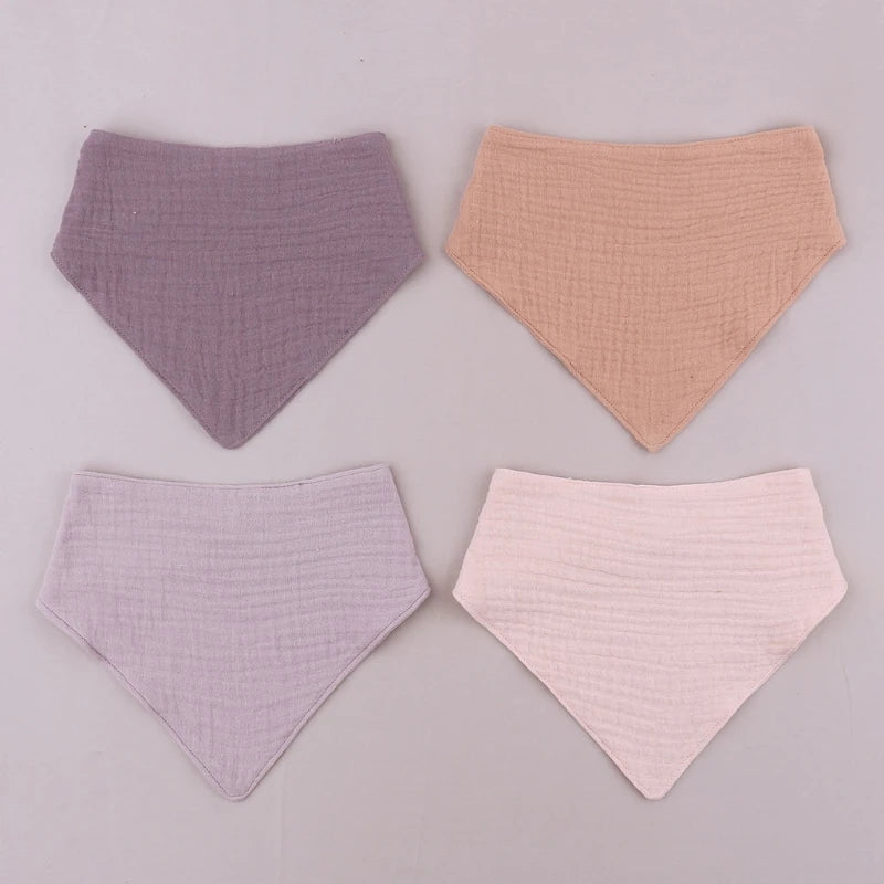 Bandana de bebé em algodão - kit triangular absorvente e ajustável