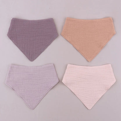 Bandana de bebé em algodão - kit triangular absorvente e ajustável