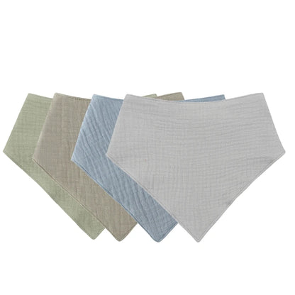 Bandana de bebé em algodão - kit triangular absorvente e ajustável