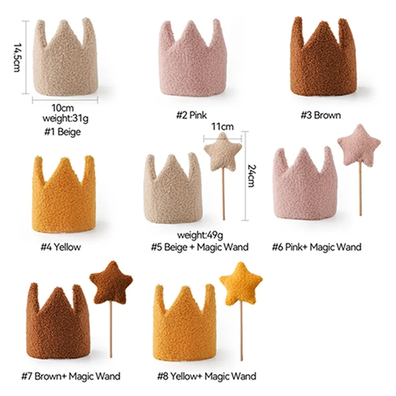 Let's Make – Conjunto de festa de aniversário com coroa, varinha mágica e faixa Tassel