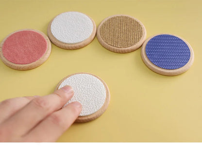 Jogo sensorial tátil Montessori – Placas de emparelhamento e treino de memória